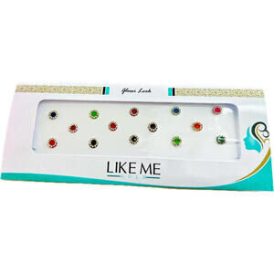 TWO Pack Bindi Face Stick-ons Colorful Body Art Crystal lining Tattoo Stickers